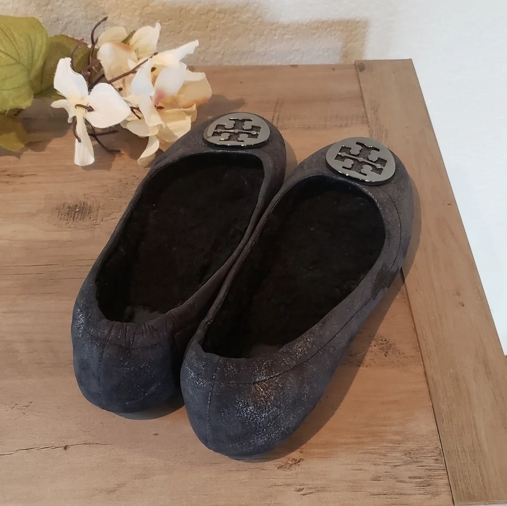 Tory Burch Fur Lined Leather Flats Womens Career